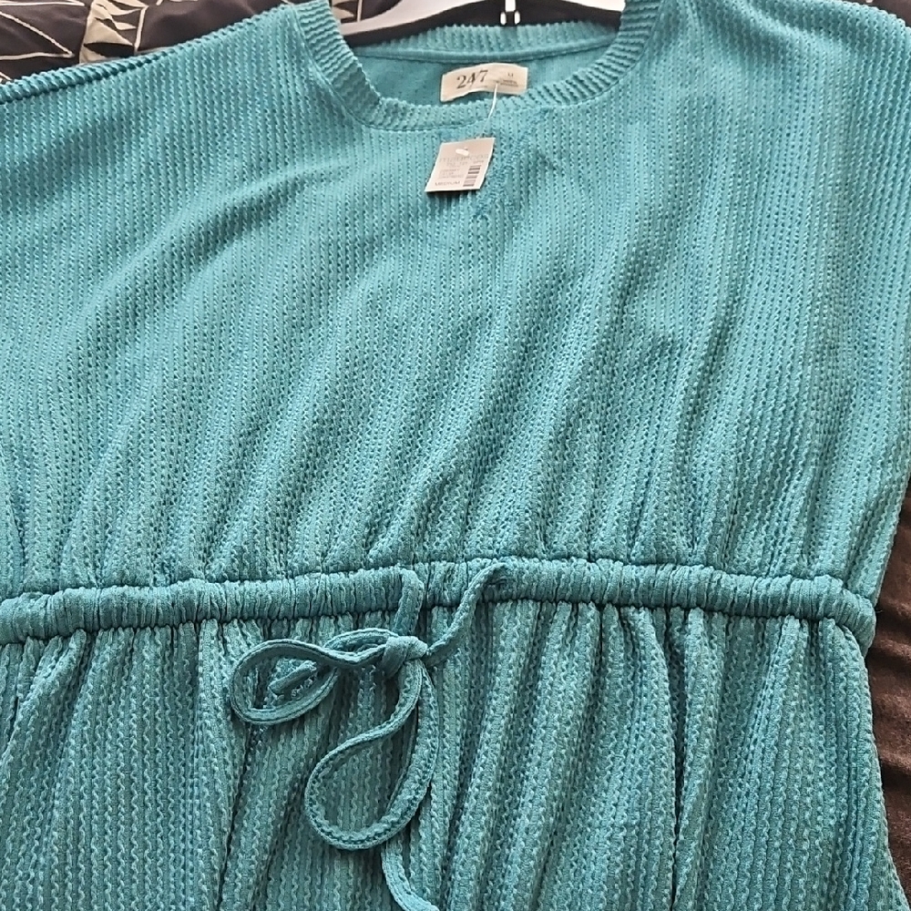 Maurices Turquoise Ribbed Knit Top - Picture 5 of 6
